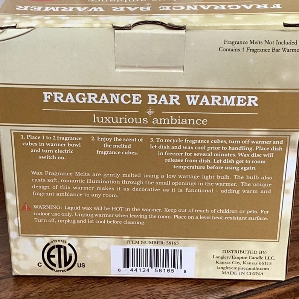 Fragrance bar warmer, red, plug in candle wax melt warmer